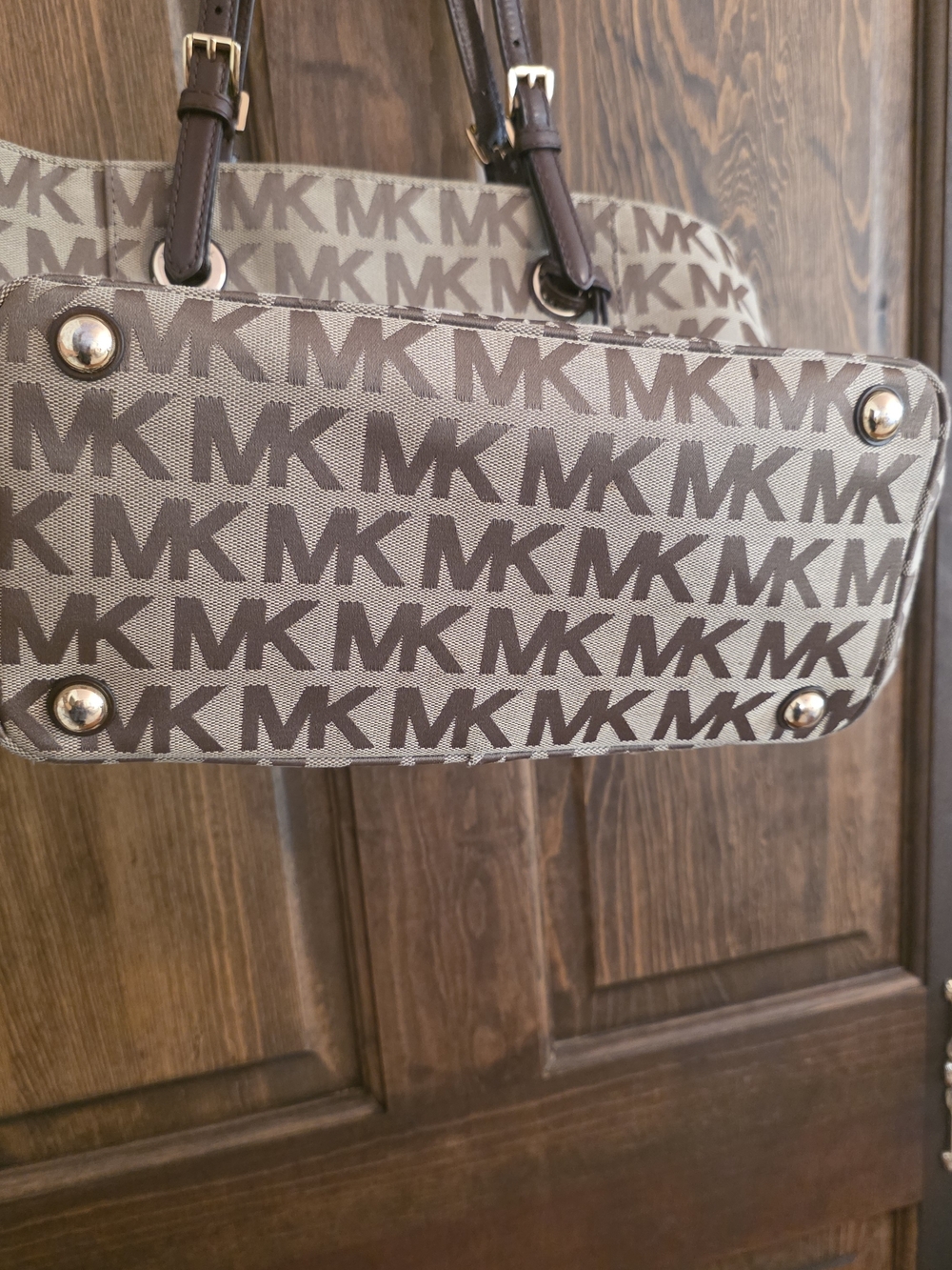 Michael Kors Classic Brown Logo Tote Bag - Picture 3 of 7